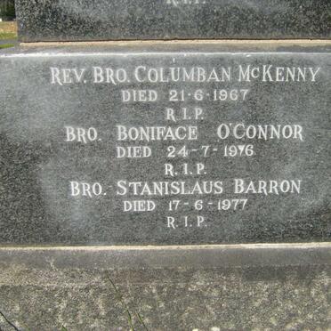 McKENNY Columban -1967 :: O’CONNOR Boniface -1976 :: BARRON Stanislaus -1977