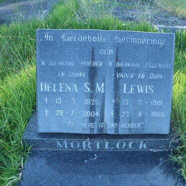 MORTLOCK Lewis 1919-1988 &amp; Helena S.M. 1925-2004