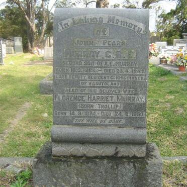 MURRAY John Pears C.B.E. 1866-1947 &amp; Florence Harriet TROLLIP 1874-1950