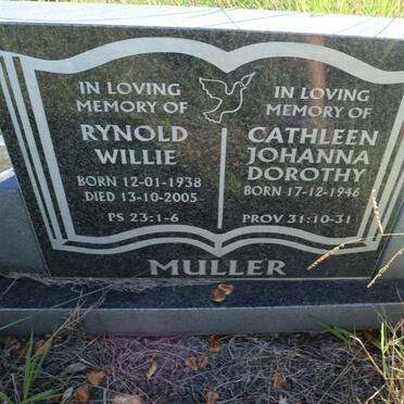 MULLER Rynold Willie 1938-2005 &amp; Cathleen Johanna Dorothy 1946-