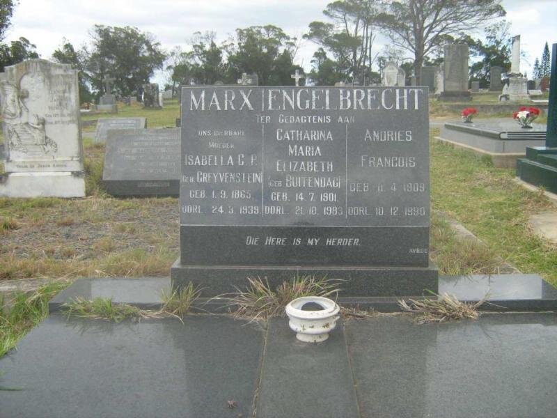 MARX Isabella C.P. nee GREYVENSTEIN 1865-1939