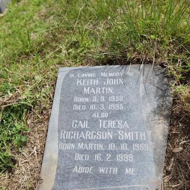 MARTIN Keith John 1956-1995 :: RICHARDSON-SMITH Gail Theresa nee MARTIN 1959-1999  
