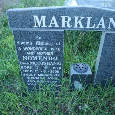 MARKLAND Nomendo nee MCOTSHANA 1978-2008