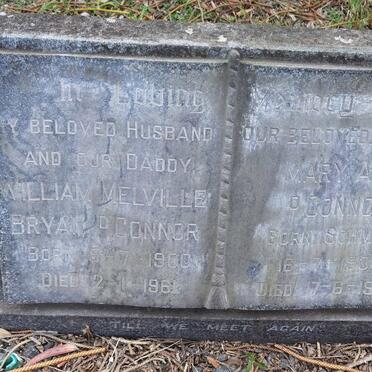 O'CONNOR William Melville Bryan 1900-1961 & Mary Ann SCHMIDT 1906-1991