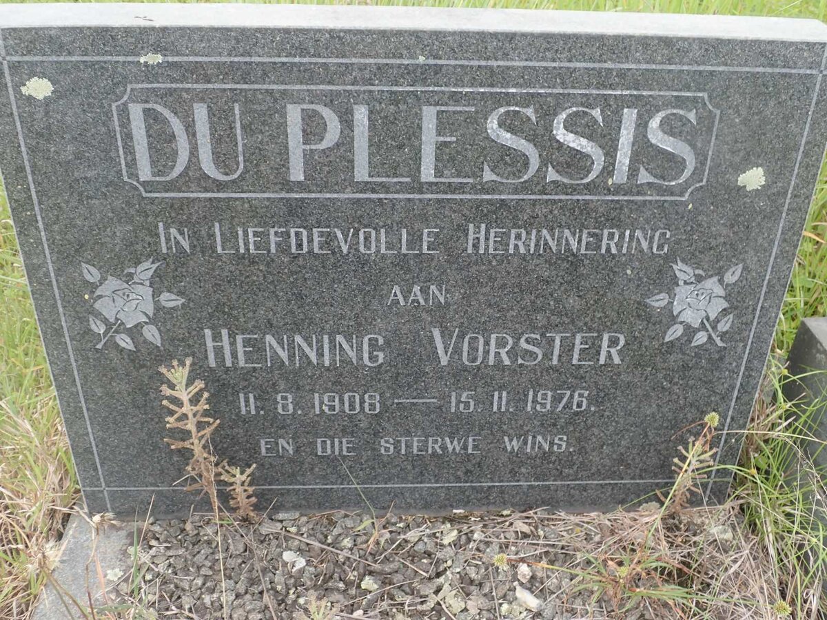 PLESSIS Henning Vorster, du 1908-1976