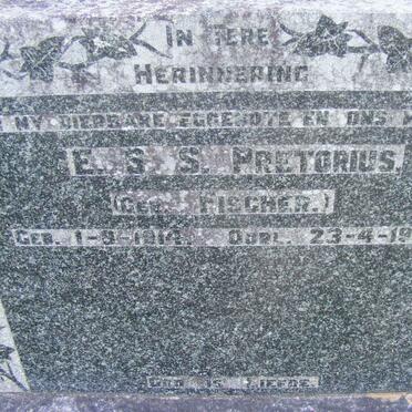 PRETORIUS E.S.S. nee FISCHER 1914-1949