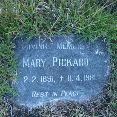 PICKARD Mary 1891-1981
