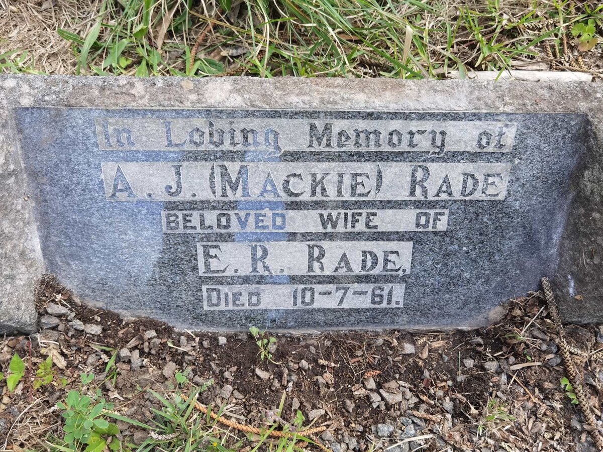 RADE A.J. nee MACKIE -1961