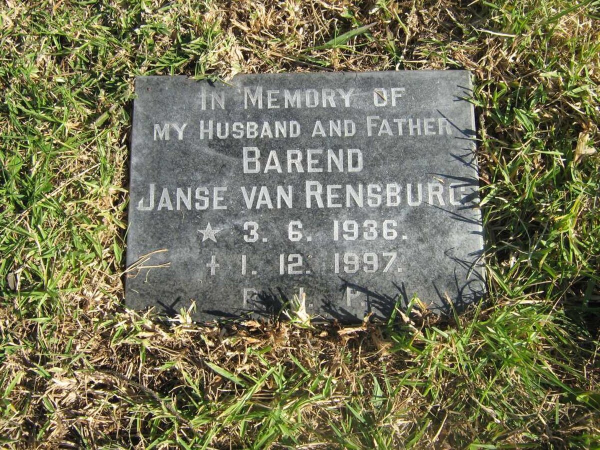 RENSBURG Barend, Janse van 1936-1997