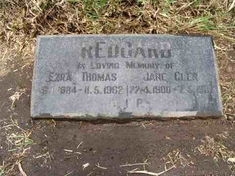 REDGARD Ezra Thomas 1884-1962 &amp; Jane Glen 1900-1984