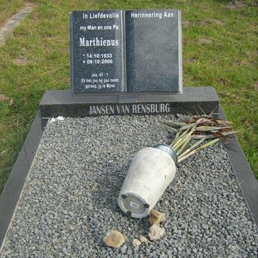 RENSBURG Marthienus, Jansen van 1933-2006