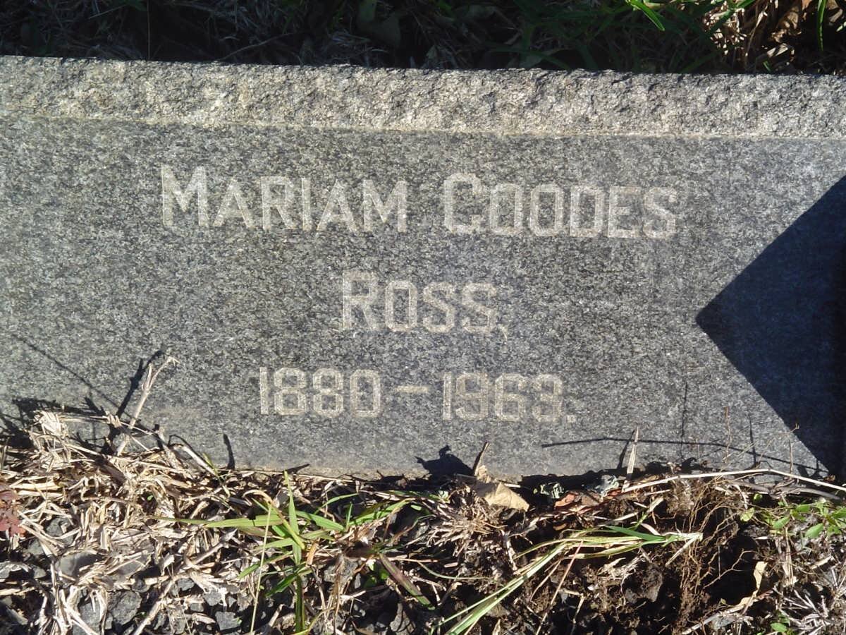 ROSS Mariam Goodes 1880-1963