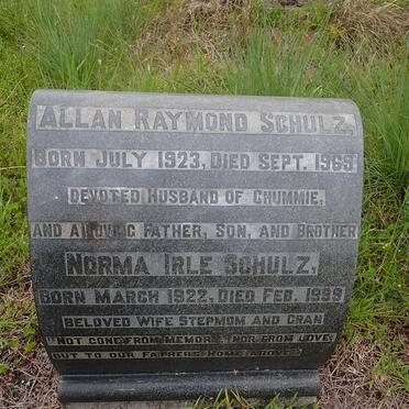 SCHULZ Allan Raymond 1923-1969 &amp; Norma Irle 1922-1999