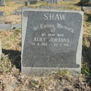 SHAW Alice Johanna 1915-1967