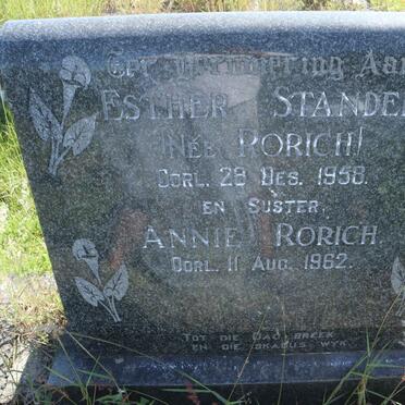 STANDER Esther nee RORICH -1958 :: RORICH Annie -1962