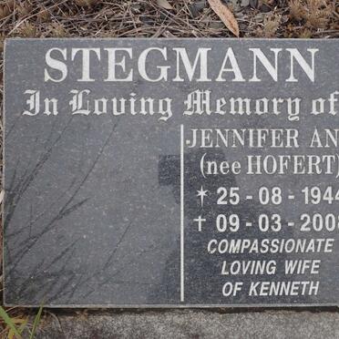 STEGMANN Jennifer Ann nee HOFERT 1944-2008
