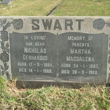 SWART Nicholas Gerhardus 1884-1968 &amp; Martha Magdalena 1887-1968
