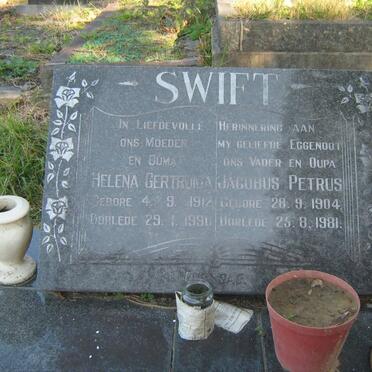 SWIFT Jacobus Petrus 1904-1981 &amp; Helena Gertruida 1912-1990