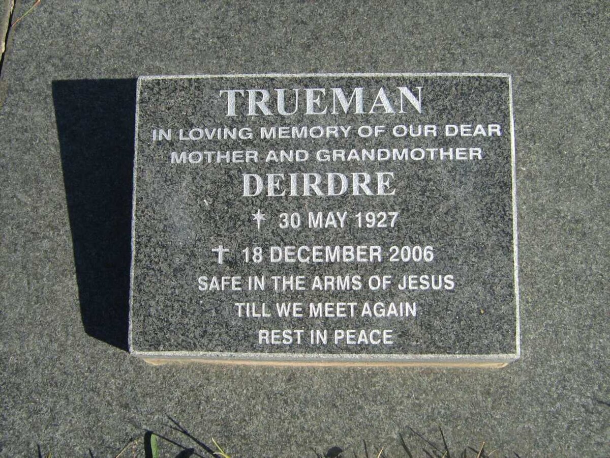 TRUEMAN Deirdre 1927-2006