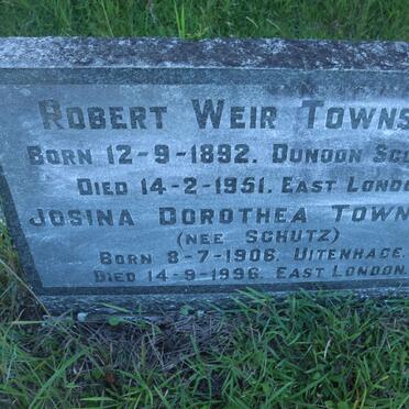 TOWNSLEY Robert Weir 1892-1951 &amp; Josina Dorothea SCHUTZ 1906-1996