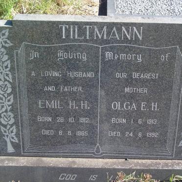 TILTMANN Emil H.H. 1912-1965 &amp; Olga E.H. 1913-1992