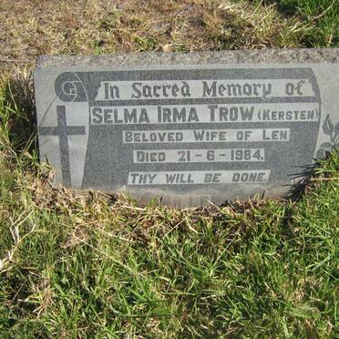 TROW Selma Irma nee KERSTEN  -1984