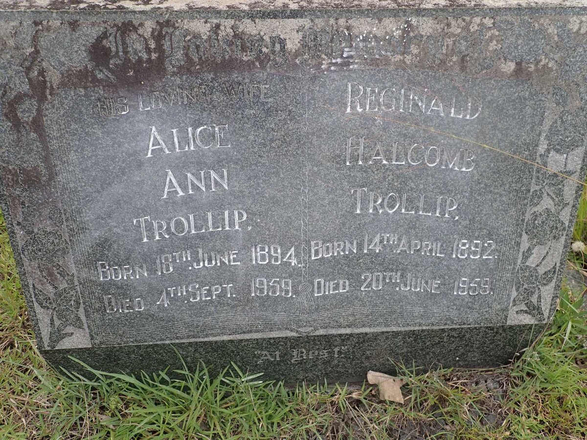 TROLLIP Reginald Halcomb 1892-1959 &amp; Alice Ann 1894-1959