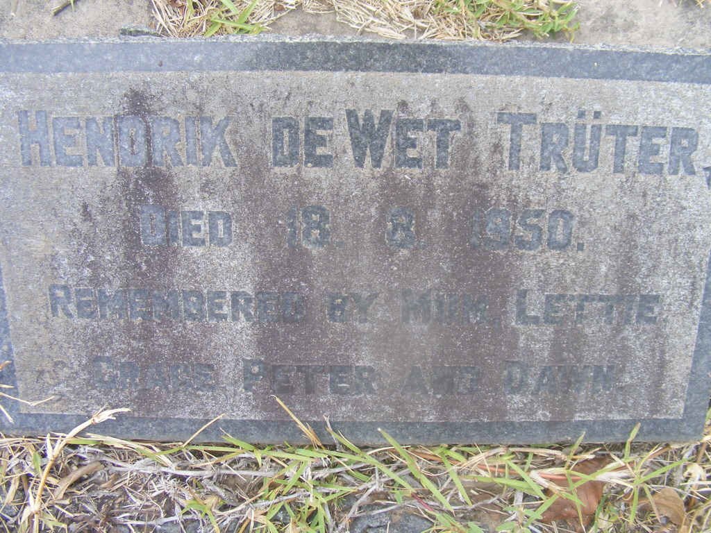 TRUTER Hendrik De Wet -1950