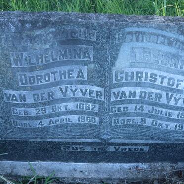 VYVER Theunis Christoffel, van der 1876-1950 &amp; Wilhelmina Dorothea 1882-1960