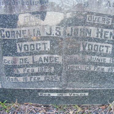VOOGT JOHN Henry 1867-1956 &amp; Cornelia J.S. DE LANGE 1882-1956
