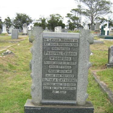 WOODFORD Percival George -1927 &amp; Althea Catherine -1969