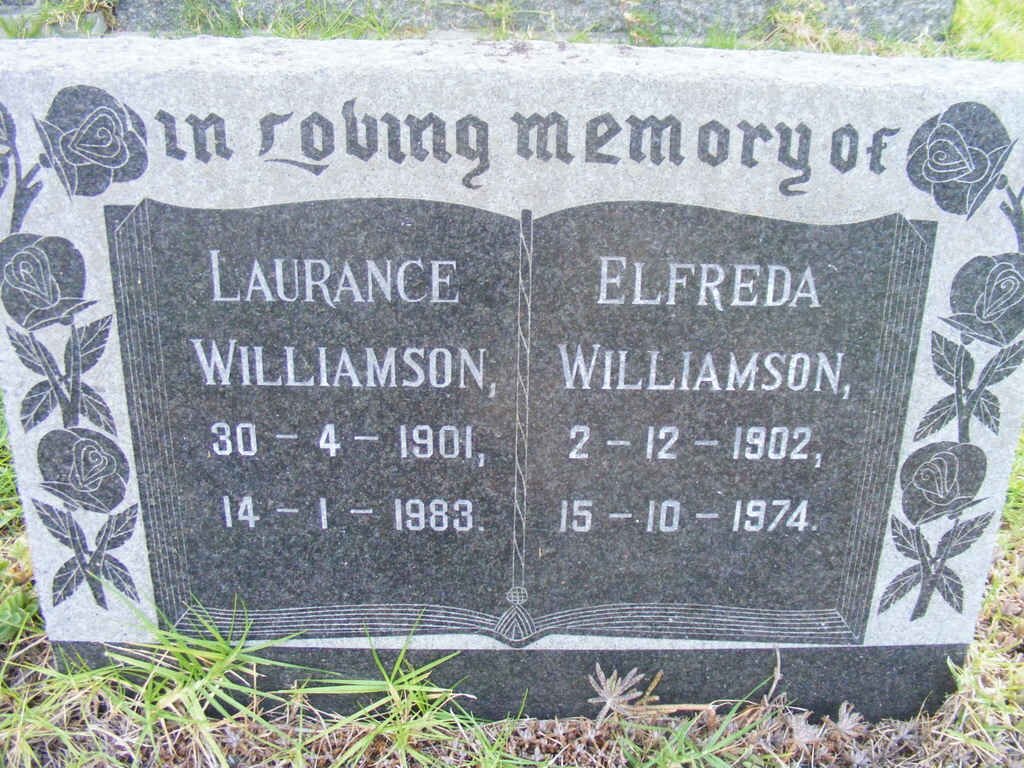 WILLIAMSON Laurance 1901-1983 &amp; Elfreda 1902-1974