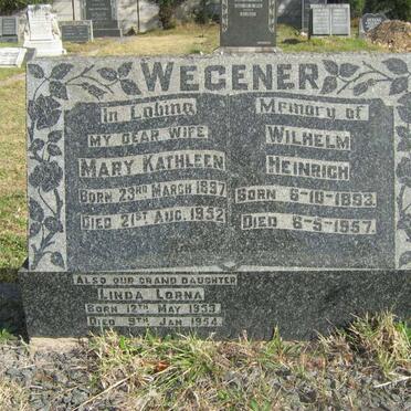 WEGENER Wilhelm Heinrich 1893-1957 &amp; Mary Kathleen 1987-1952