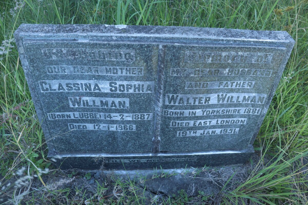 WILLMAN Walter 1881-1951 &amp; Classina Sophia LUBBE 1887-1966
