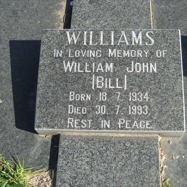 WILLIAMS William John Bill 1934-1993