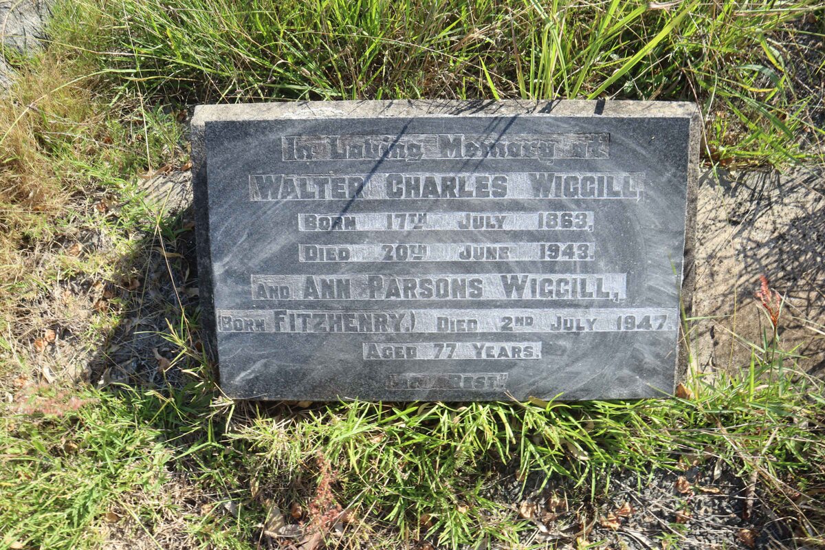 WIGGILL Walter Charles 1863-1943 &amp; Ann Parsons FITZHENRY -1947