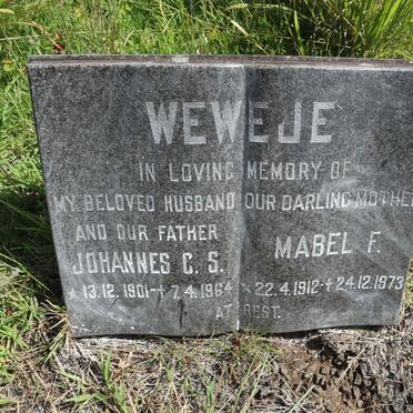 WEWEJE Johannes C.S. 1901-1964 &amp; Mabel F. 1912-1973