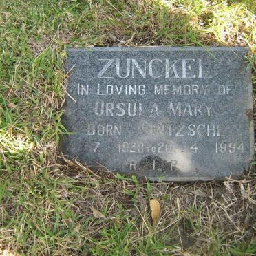 ZUNCKEL Ursula Mary Born FRITZSCHE 1923-1994