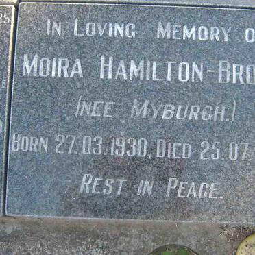 BROWN Moira, Hamilton nee MYBURGH 1930-1987