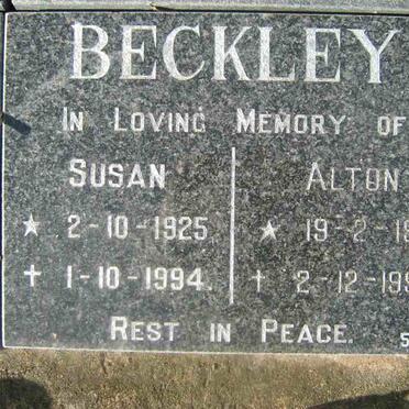 BECKLEY  Alton 1921-1996 &amp; Susan 1925-1994