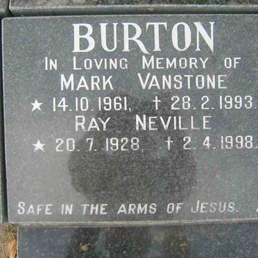 BURTON Mark Vanstone 1961-1993 :: BURTON Ray Neville 1928-1998
