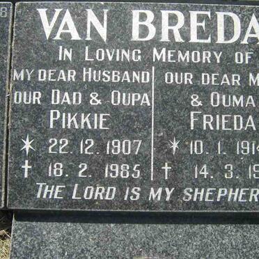 BREDA Pikkie, van 1907-1985 &amp; Frieda 1914-1989
