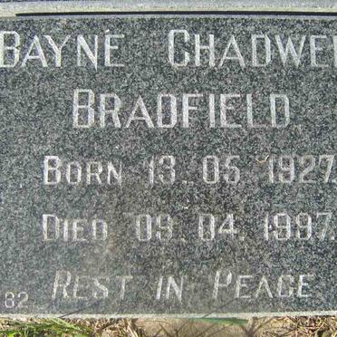 BRADFIELD Bayne Chadwell 1927-1997