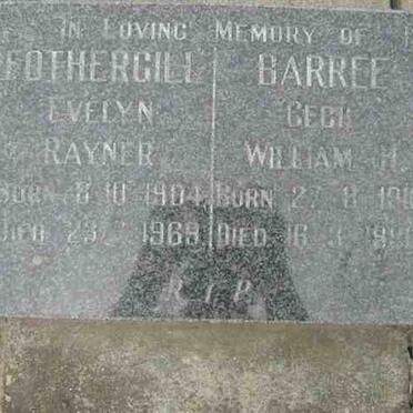 FOTHERGILL Evelyn Rayner 1904-1969 :: BARREE Cecil William H. 1910-1990