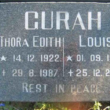 GURAH  Louis 1924-2001 &amp; Thora Edith 1922-1987