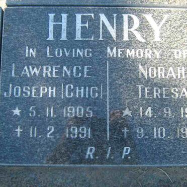 HENRY Lawrence Joseph1905-1991 &amp; Norah Teresa 1913-1993