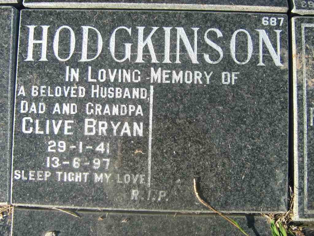 HODGKINSON Clive Bryan 1941-1997