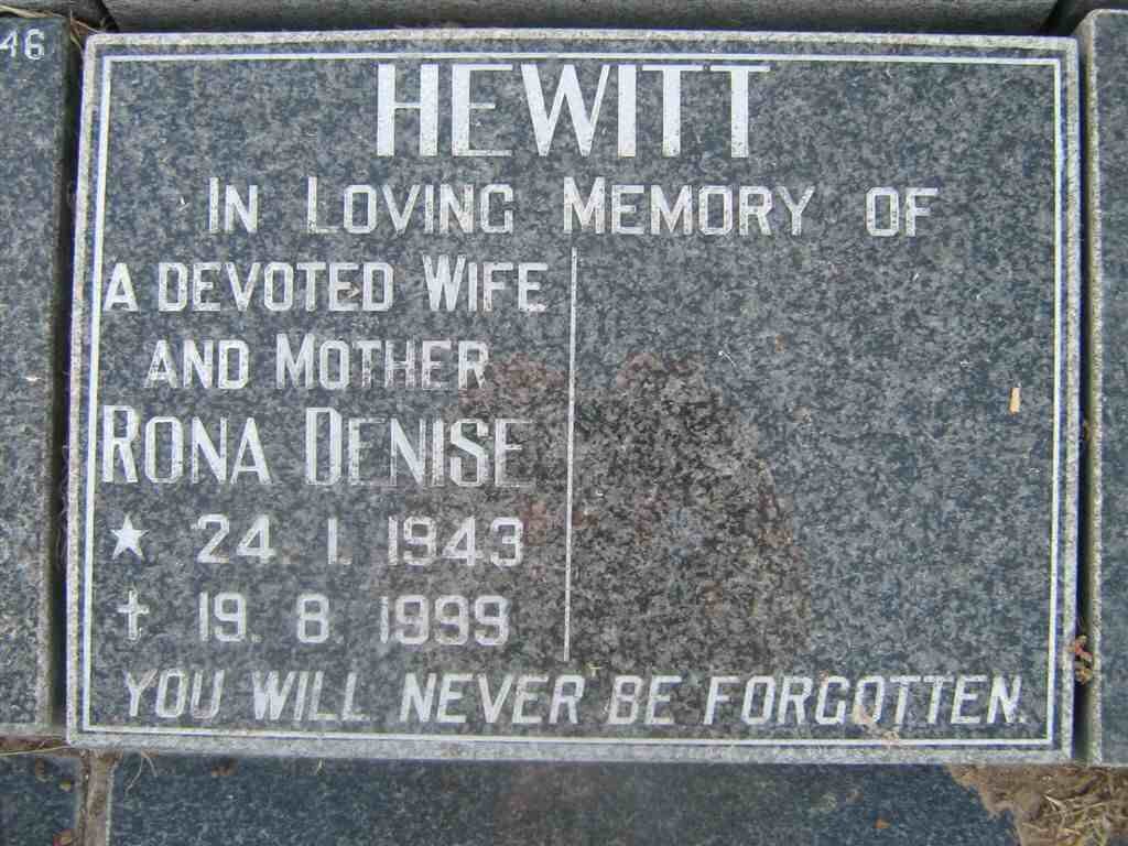 HEWITT Rona Denise 1943-1999