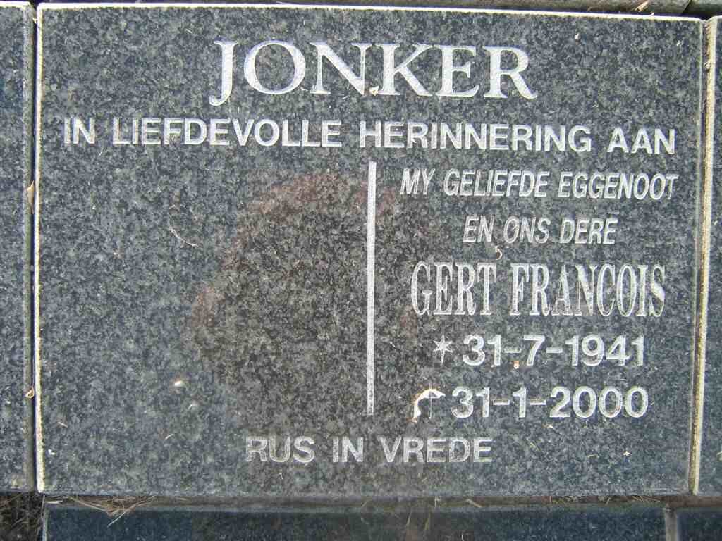 JONKER Gert Francois 1941-2000