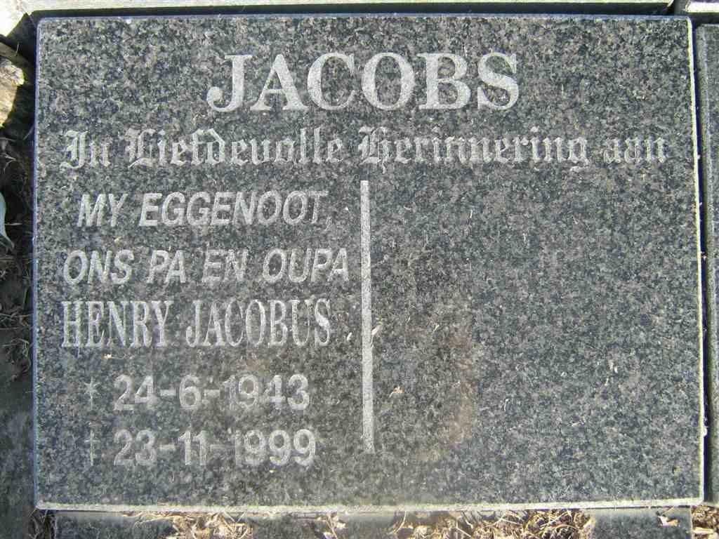 JACOBS Henry Jacobus 1943-1999